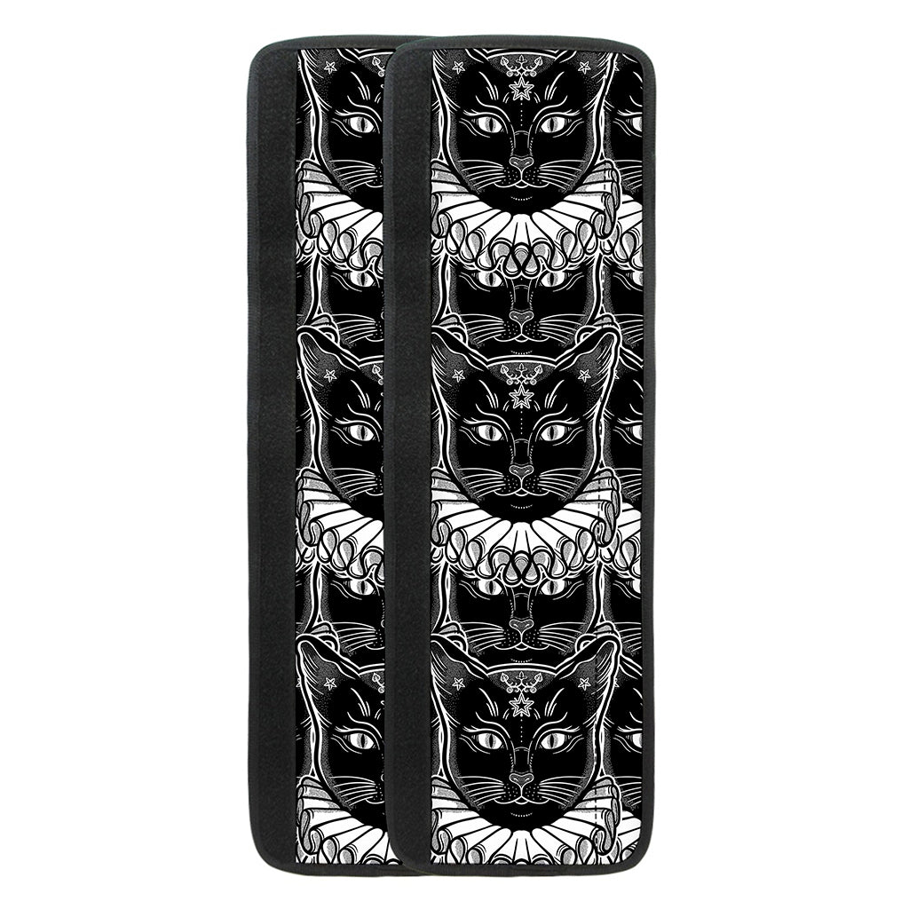 Black And White Gothic Wiccan Cat Print Refrigerator Handle Covers