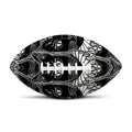 Black And White Gothic Wiccan Cat Print Rugby Ball