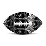 Black And White Gothic Wiccan Cat Print Rugby Ball