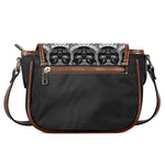 Black And White Gothic Wiccan Cat Print Saddle Bag