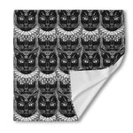 Black And White Gothic Wiccan Cat Print Silk Bandana