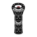 Black And White Gothic Wiccan Cat Print Single Neoprene Wine Tote