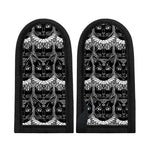 Black And White Gothic Wiccan Cat Print Skillet Handle Cover