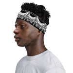 Black And White Gothic Wiccan Cat Print Sports Headband