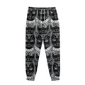 Black And White Gothic Wiccan Cat Print Sweatpants
