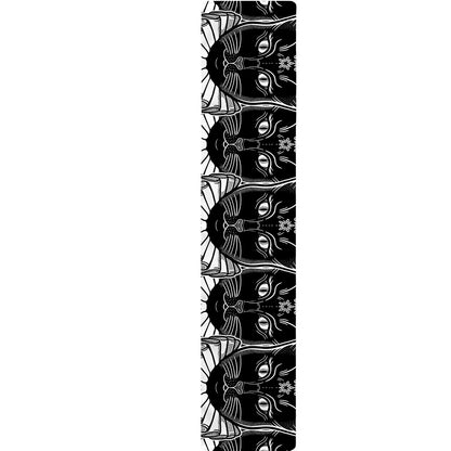 Black And White Gothic Wiccan Cat Print Table Runner