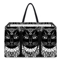 Black And White Gothic Wiccan Cat Print Utility Tote Bag