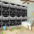 Black And White Gothic Wiccan Cat Print Wall Sticker