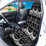 Black And White Gothic Wiccan Cat Print Waterproof Car Seat Cover