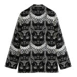 Black And White Gothic Wiccan Cat Print Women's Blazer