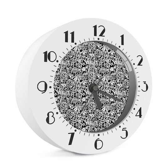 Black And White Graffiti Pattern Print Alarm Clock