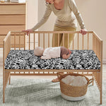 Black And White Graffiti Pattern Print Baby Crib Sheet