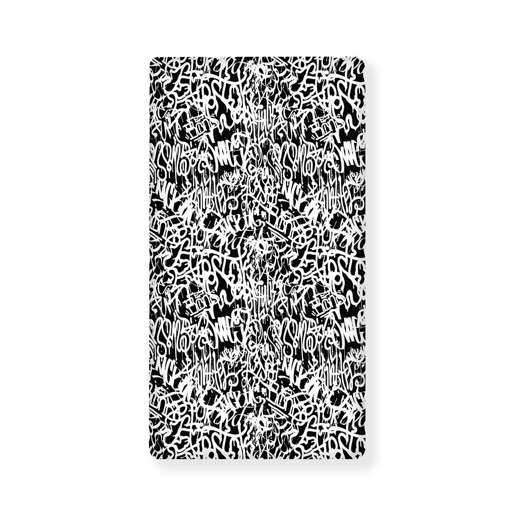 Black And White Graffiti Pattern Print Baby Crib Sheet