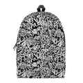 Black And White Graffiti Pattern Print School Backpack