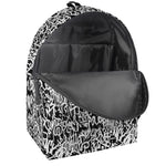 Black And White Graffiti Pattern Print Backpack
