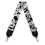 Black And White Graffiti Pattern Print Bag Strap