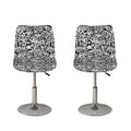 Black And White Graffiti Pattern Print Bar Stool Covers