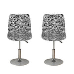 Black And White Graffiti Pattern Print Bar Stool Covers