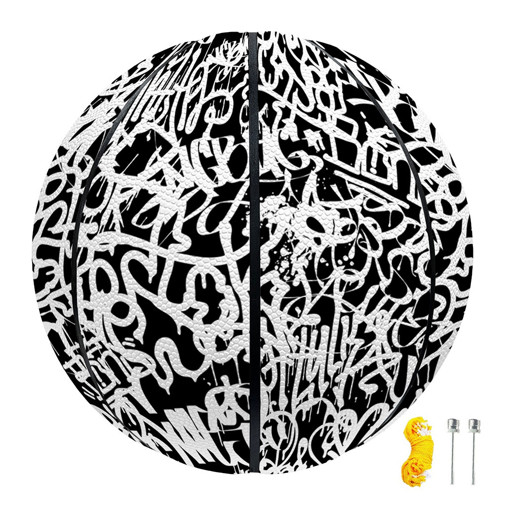 Black And White Graffiti Pattern Print Basketball