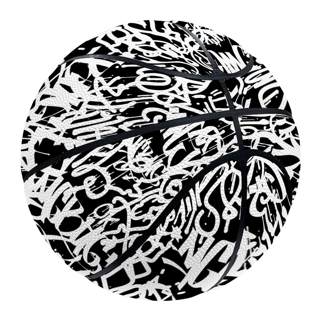 Black And White Graffiti Pattern Print Basketball
