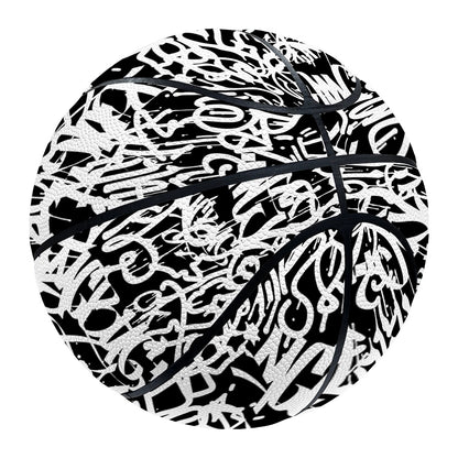 Black And White Graffiti Pattern Print Basketball