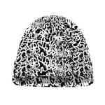 Black And White Graffiti Pattern Print Beanie