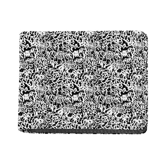 Black And White Graffiti Pattern Print Bifold Wallet
