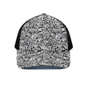 Black And White Graffiti Pattern Print Black Mesh Trucker Hat