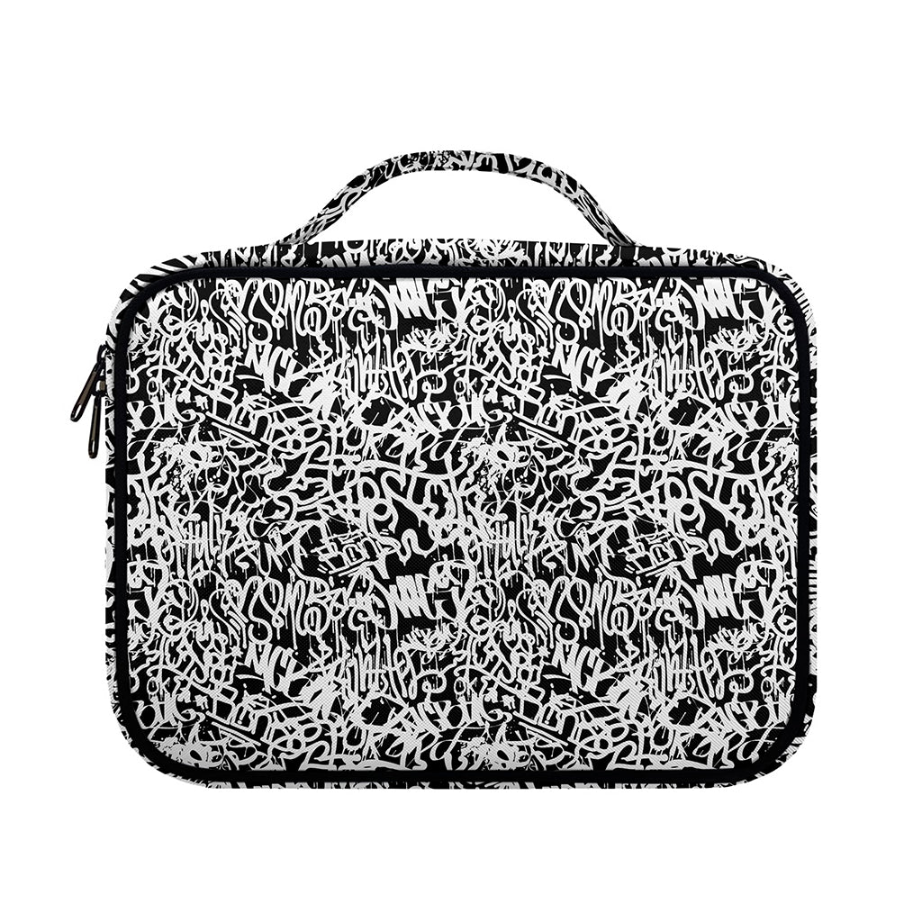Black And White Graffiti Pattern Print Briefcase Bible Bag