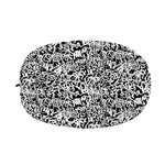 Black And White Graffiti Pattern Print Car Side Mirror Covers