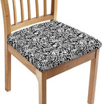 Black And White Graffiti Pattern Print Chair Cushion Cover