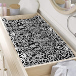 Black And White Graffiti Pattern Print Changing Pad Cover