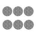 Black And White Graffiti Pattern Print Coaster Set