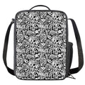 Black And White Graffiti Pattern Print Crossbody Lunch Bag