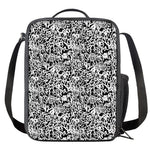 Black And White Graffiti Pattern Print Crossbody Lunch Bag