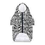 Black And White Graffiti Pattern Print Dog Zip Up Hoodie