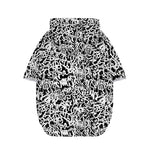 Black And White Graffiti Pattern Print Dog Zip Up Hoodie