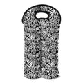 Black And White Graffiti Pattern Print Double Neoprene Wine Tote