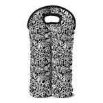 Black And White Graffiti Pattern Print Double Neoprene Wine Tote