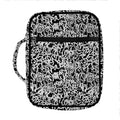 Black And White Graffiti Pattern Print Front Pocket Bible Bag