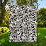 Black And White Graffiti Pattern Print Garden Flag