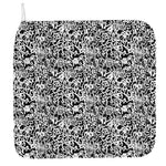 Black And White Graffiti Pattern Print Hand Towel