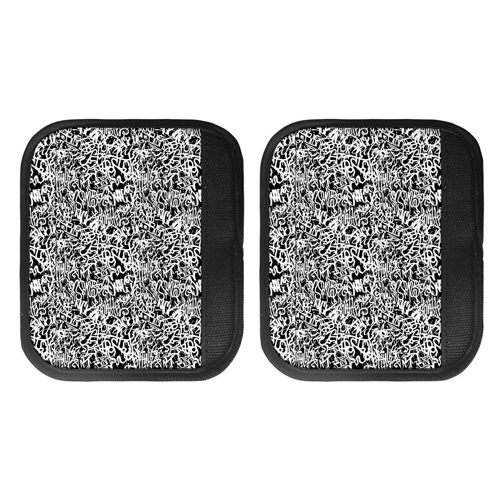 Black And White Graffiti Pattern Print Handle Covers