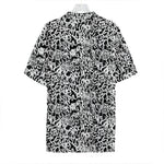 Black And White Graffiti Pattern Print Hawaiian Shirt