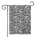 Black And White Graffiti Pattern Print House Flag