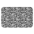 Black And White Graffiti Pattern Print Indoor Door Mat
