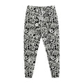 Black And White Graffiti Pattern Print Jogger Pants