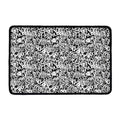 Black And White Graffiti Pattern Print Kitchen Mat