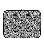 Black And White Graffiti Pattern Print Laptop Sleeve