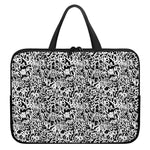 Black And White Graffiti Pattern Print Laptop Sleeve With Handle
